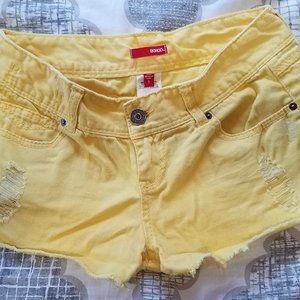 Bongo Yellow Jean Shorts - Low Rise - Size 9